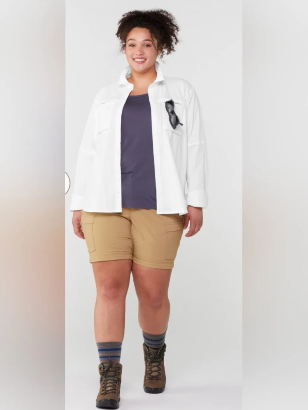 REI Sahara Long Sleeve Shirt Solid White - Picture 1 of 14